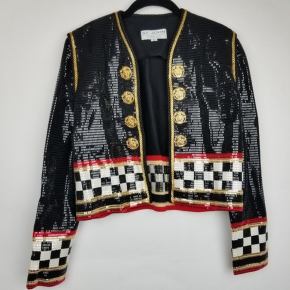 St. John Jackets & Blazers - St. John 6 military sequins open blazer jacket